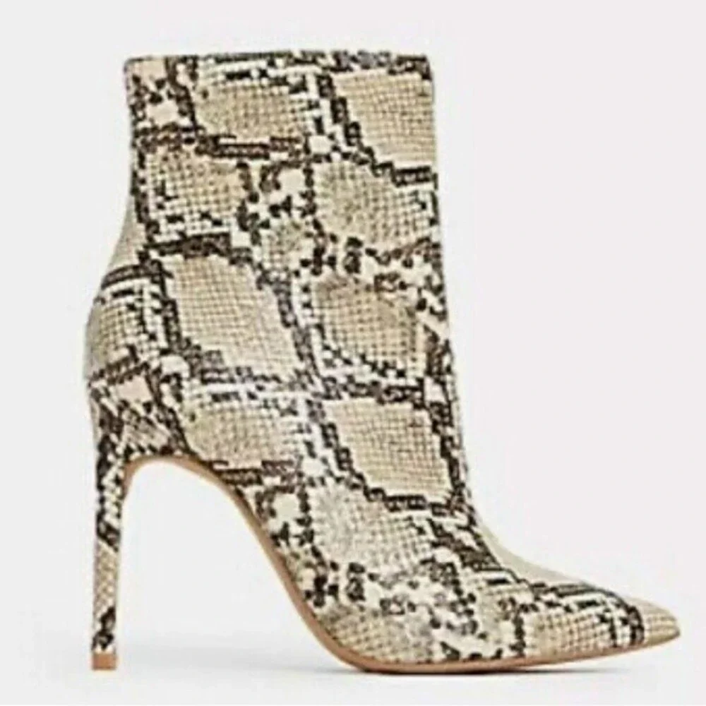 Express Snake Print Vegan Leather Boots 8